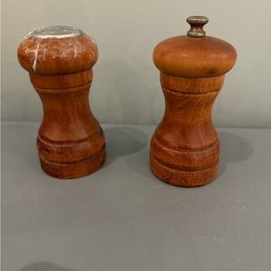 Vintage Wooden Salt and Pepper Shakers